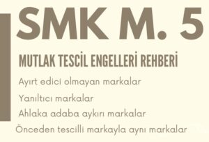 smk 5 mutlak tescin engelleri ahlaka aykırı marka kamu düzenine aykırı marka ayırt edici olmayan marka