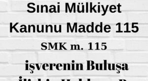 SMK 115 işveren buluşu çalşan buluşu işveren patent çalışan patent işçi patent