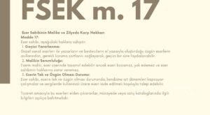 Fikir ve Sanat Eserleri Kanunu 17. Maddesi ile eser sahiplerinin zilyede ve malike karşı haklarını açıklayan sadeleştirilmiş içerik.