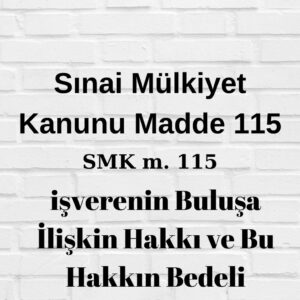 SMK 115 işveren buluşu çalşan buluşu işveren patent çalışan patent işçi patent