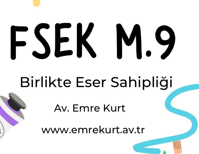 FSEk madde 9 birlikte eser sahipliğini düzenler